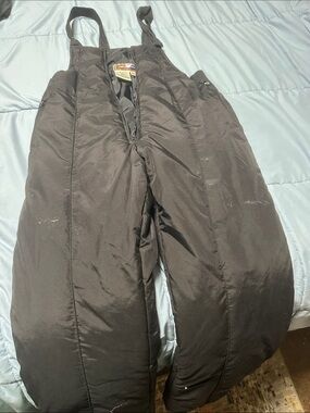 Kids Black Insulated Snow Bib Pants - Winter Outdoor Protection